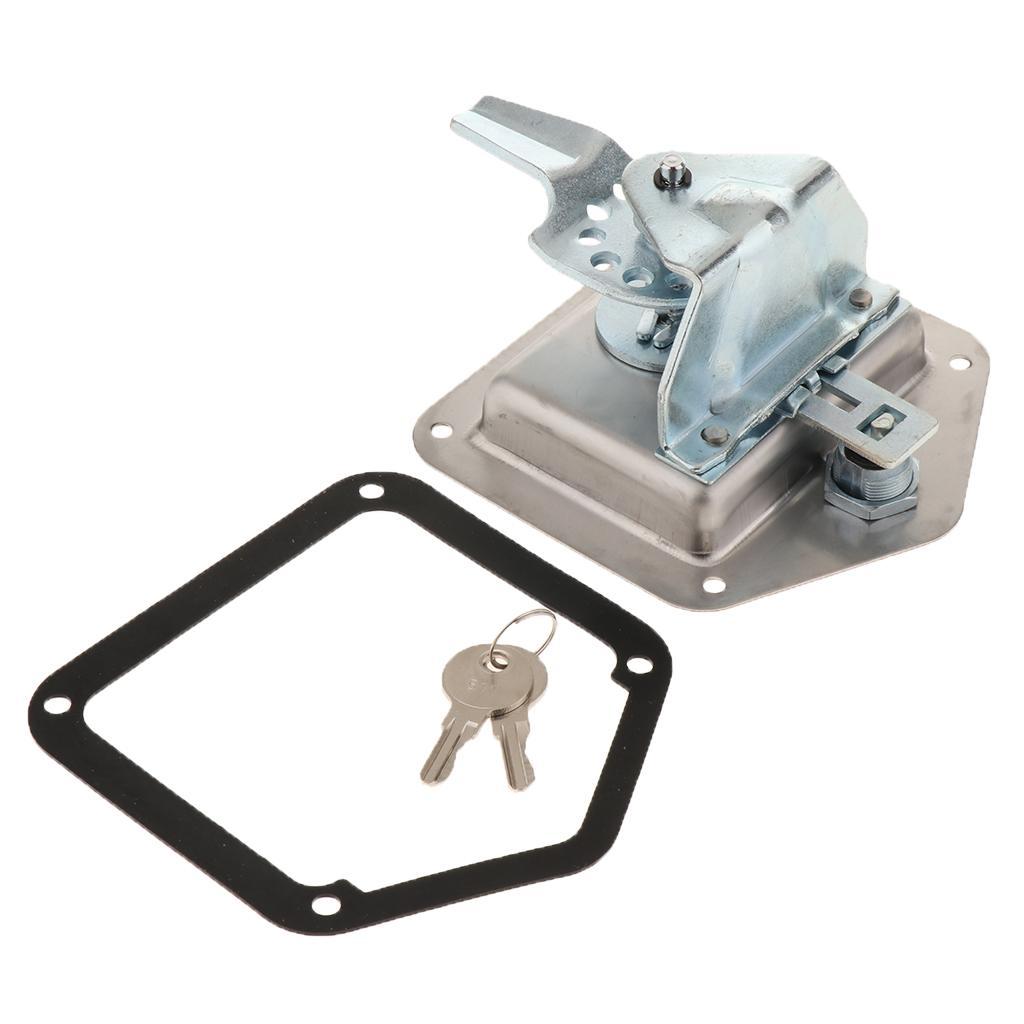 Stainless Steel Truck Toolbox Lock Latch Paddle Handle Trailer Tool w 2 Key