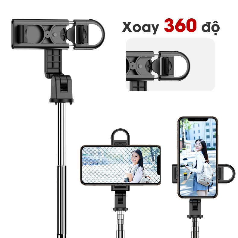 Gậy Chụp Ảnh Tự Sướng Selfie, Tripod K10 Kết Nối Bluetooth (Có Gương) Cao Cấp - DT072