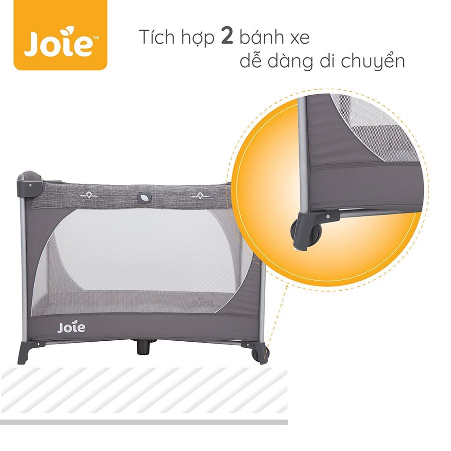 Giường cũi cao cấp Joie Commuter Change & Snooze Linen Gray