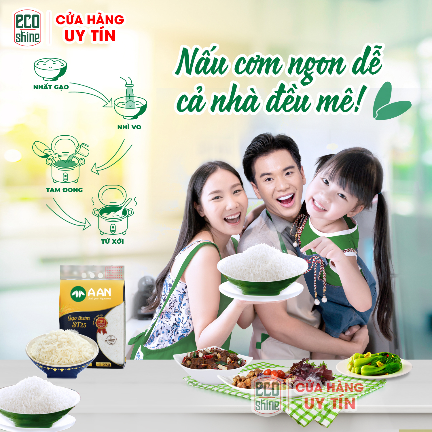 [CHUẨN ST25 - 2KG] Gạo ST25 Cơm Dẻo Thơm Mềm Chính Hãng Chuẩn Xuất Khẩu Hữu Cơ Sóc Trăng-Hút Chân Không / THÍCH HỢP LÀM QUÀ BIẾU-ĂN KIÊNG TỐT