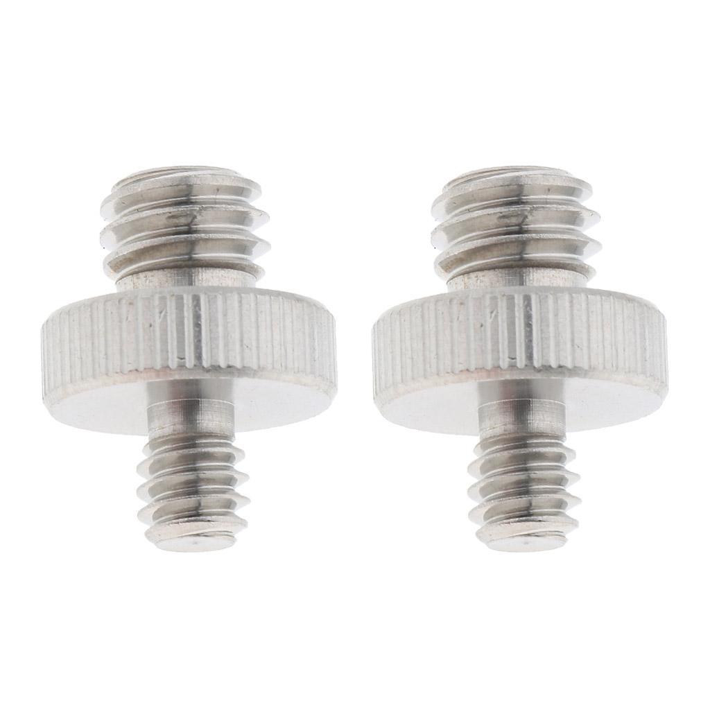 2 Pieces Male to Male 1/4 "to 3/8" Threaded Screw Adapter for Camera
