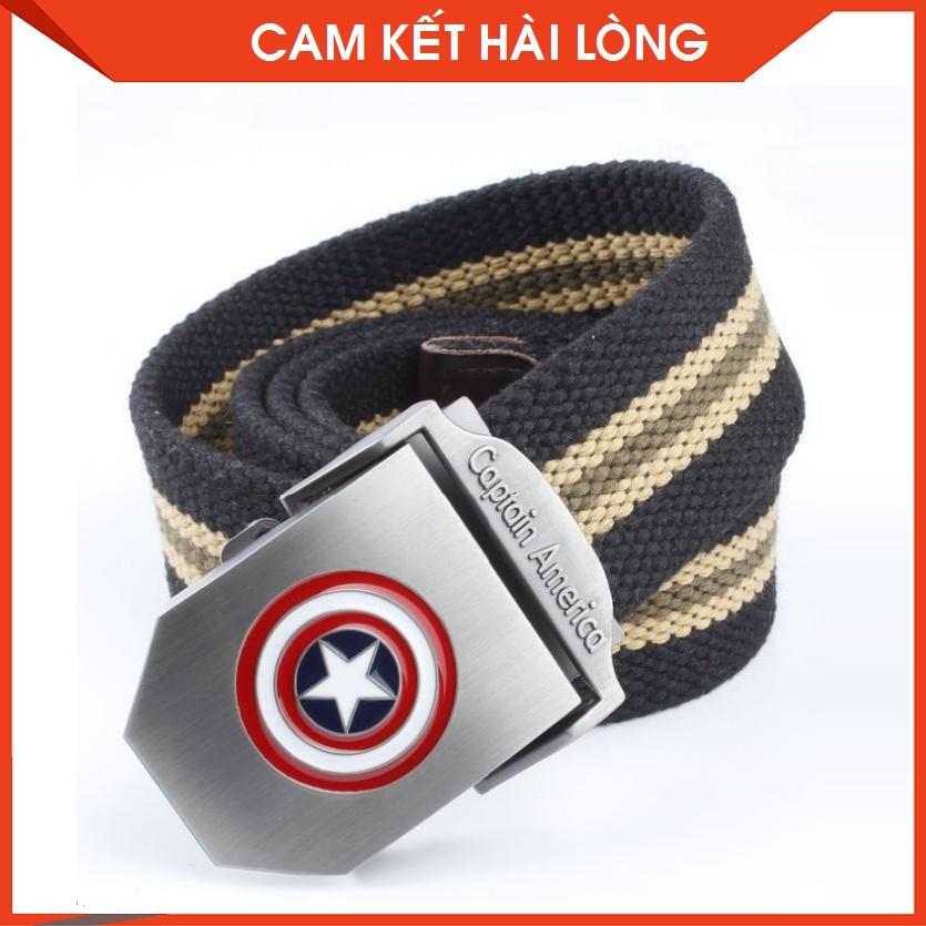 Dây nịt lính vải bố_Mặt Captain Khóa luồn kẹp chắc chắn, tiện dụng_Dây lưng Nam vải Canvas siêu bền, nổi bật