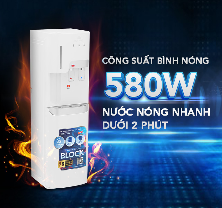 Cây nước nóng lạnh hút bình Hòa Phát HHC386 - Bảo hành 28 tháng - Hàng chính hãng