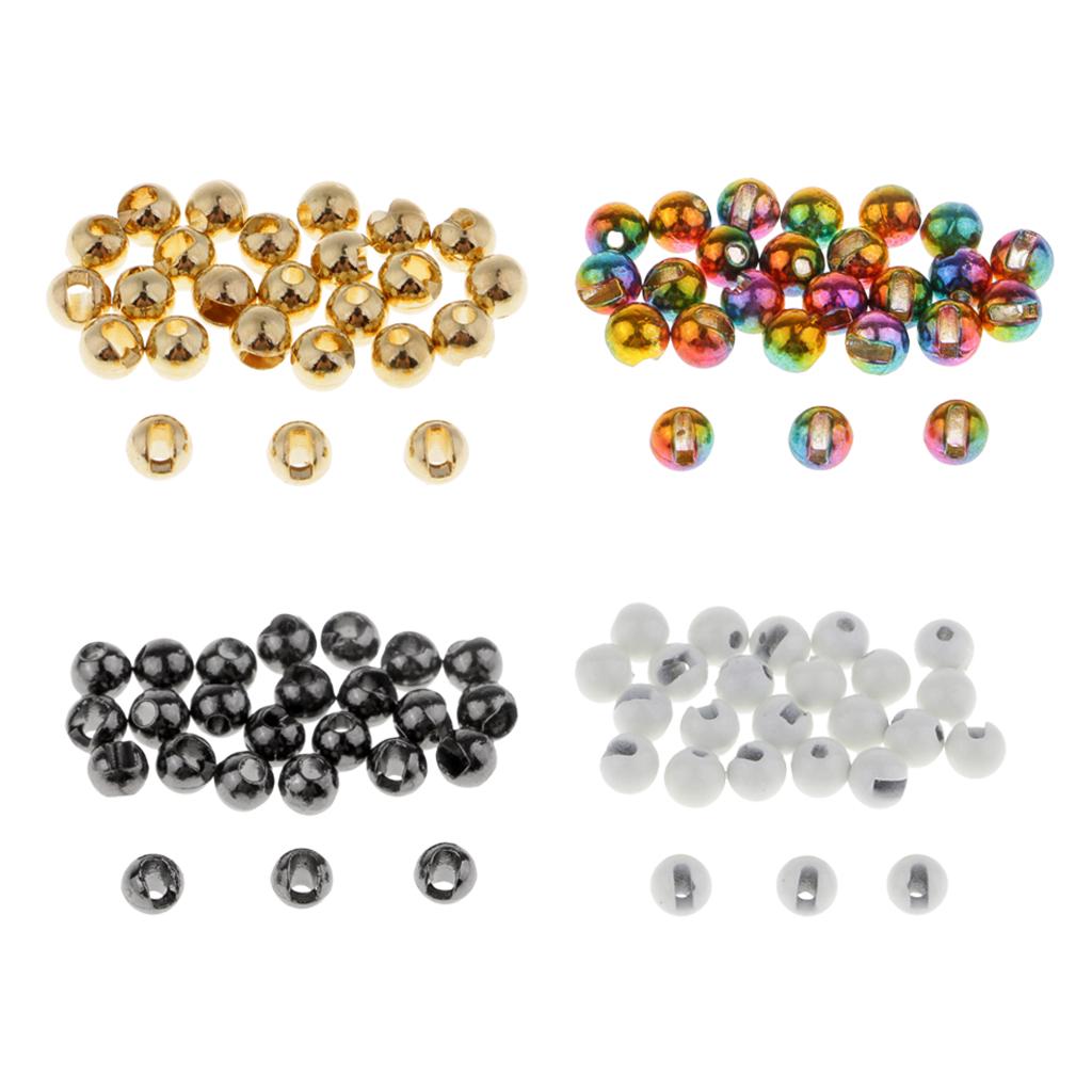 100pcs 2.8mm Slotted Beads Tungsten Fly Tying Beads -for Trout Salmon Flies