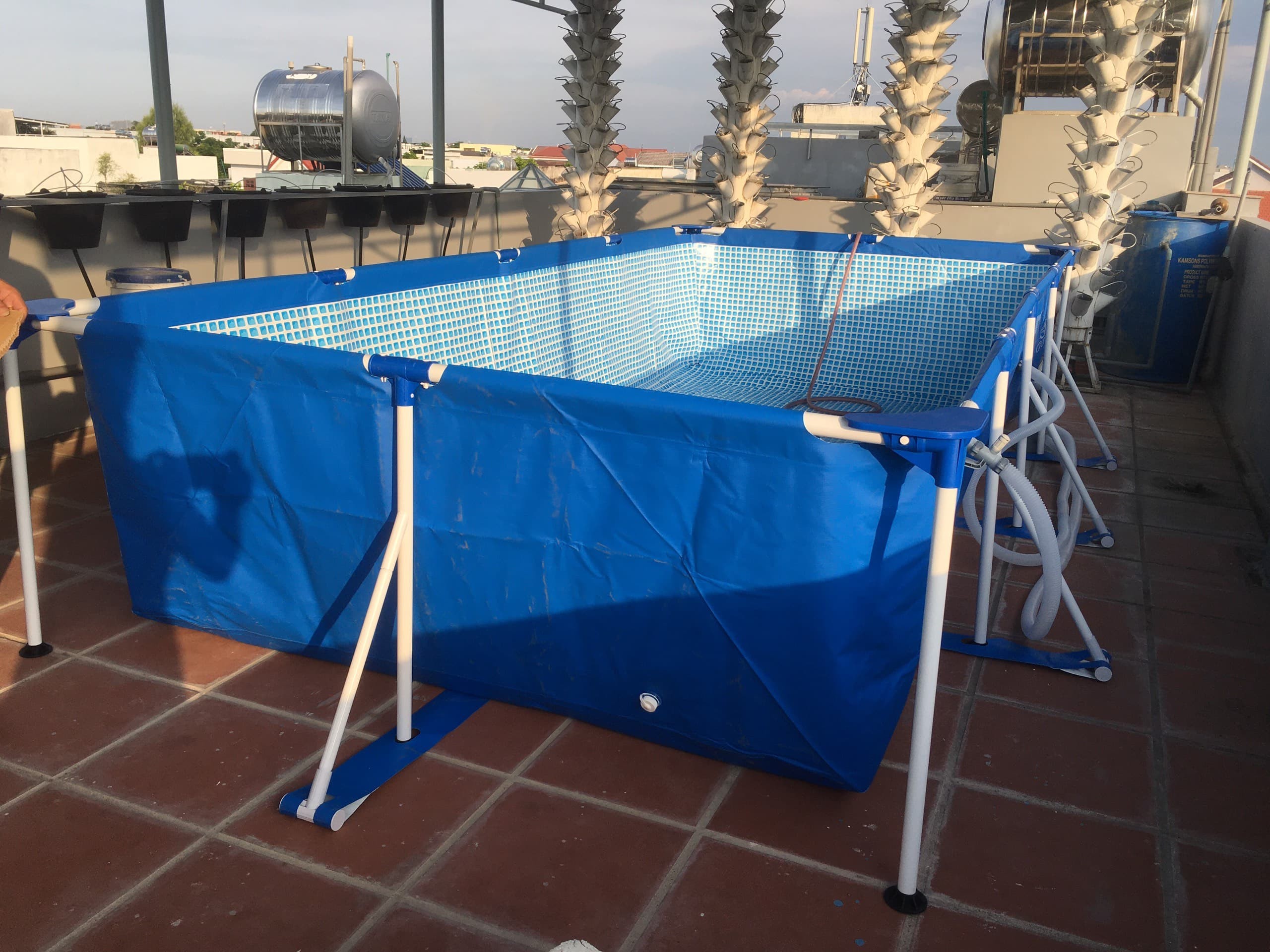 Bể bơi khung kim loại di động 4,5m x 2,2m cao 84cm bền bỉ bảo hành 24 tháng