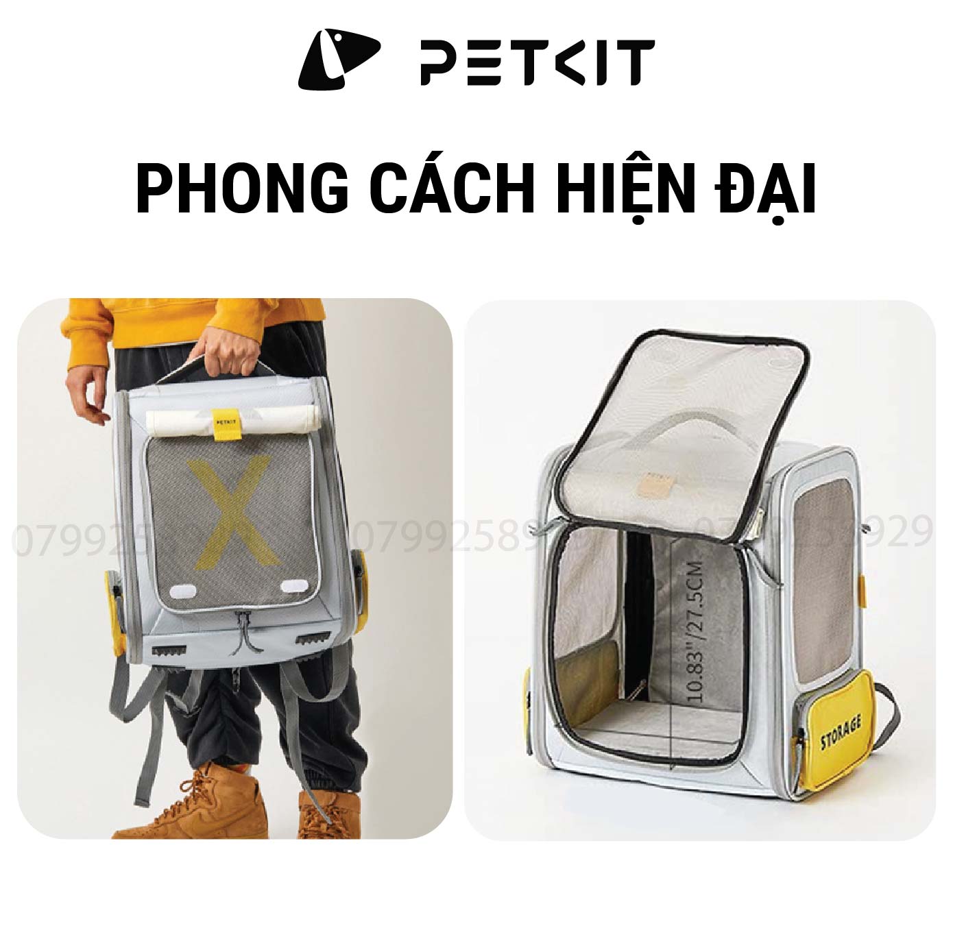 Balo Cho Thú Cưng, Balo Vải Cho Mèo, Chó, Thỏ Petkit Breezy xZONE