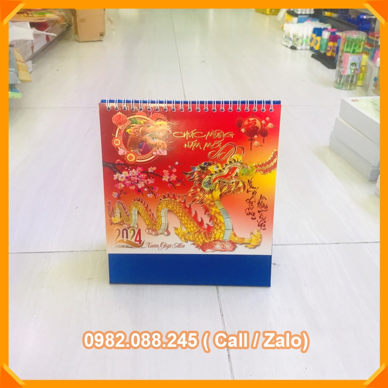 Lịch bàn 2024 kích thước 16cm x 24cm mẫu ngẫu nhiên