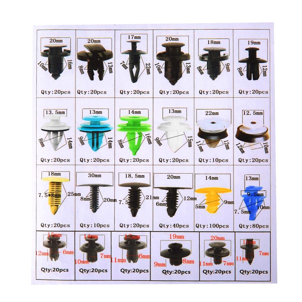 Bộ 620 Đinh Tán Bằng Nhựa Cho Xe Hơi Tiện Dụng