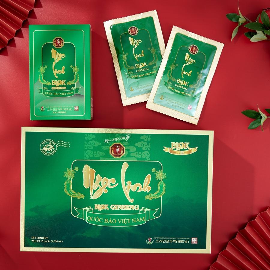 Nước Uống Sâm Ngọc Linh - Quốc Bảo Việt Nam - Hộp Quai Xách (70ml x 15 gói)