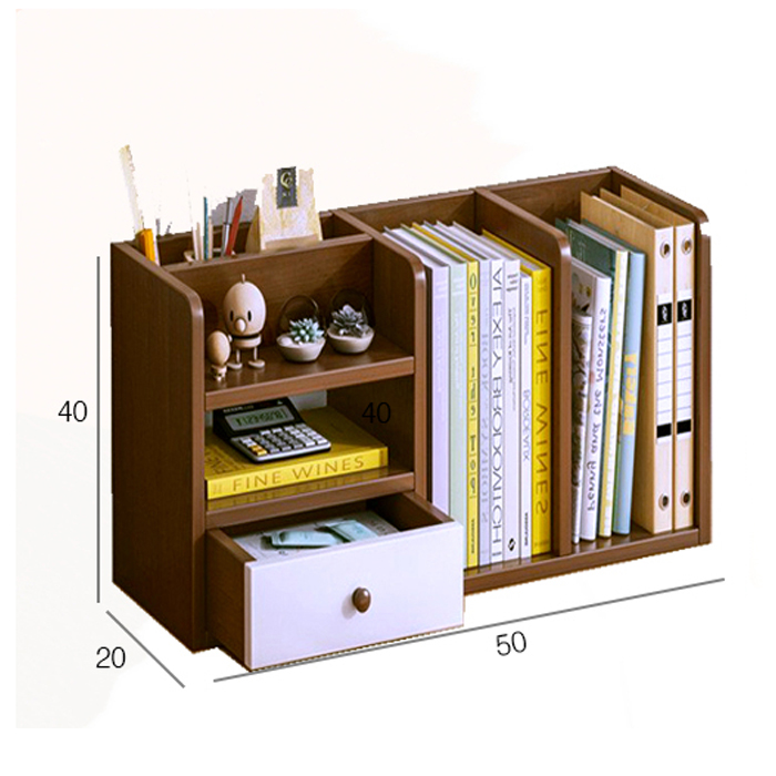 Kệ Sách Gỗ MDF Để Bàn 5 Ngăn 1 Ngăn Kéo, Tủ Hồ Sơ Tài Liệu Để Phòng Làm Việc Cao Cấp