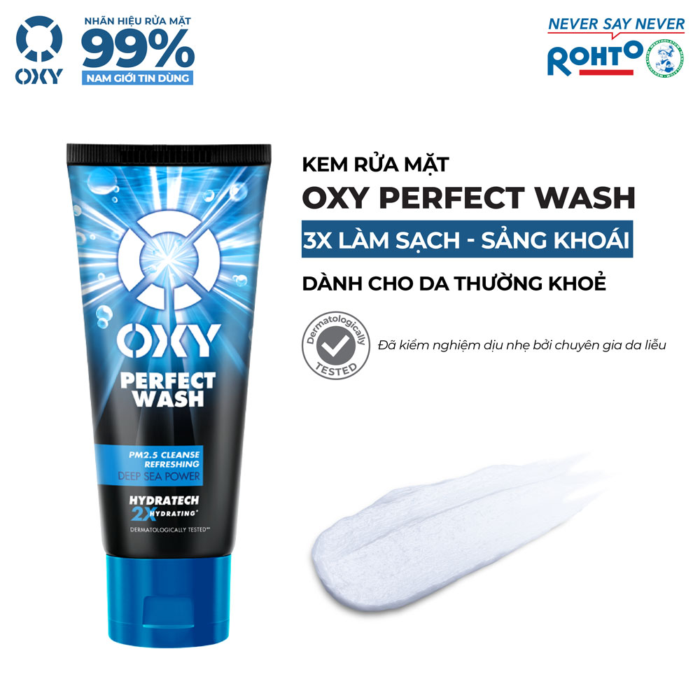 Sữa rửa mặt cho nam Oxy sạch sâu mát lạnh dạng kem Oxy Perfect Wash 100g