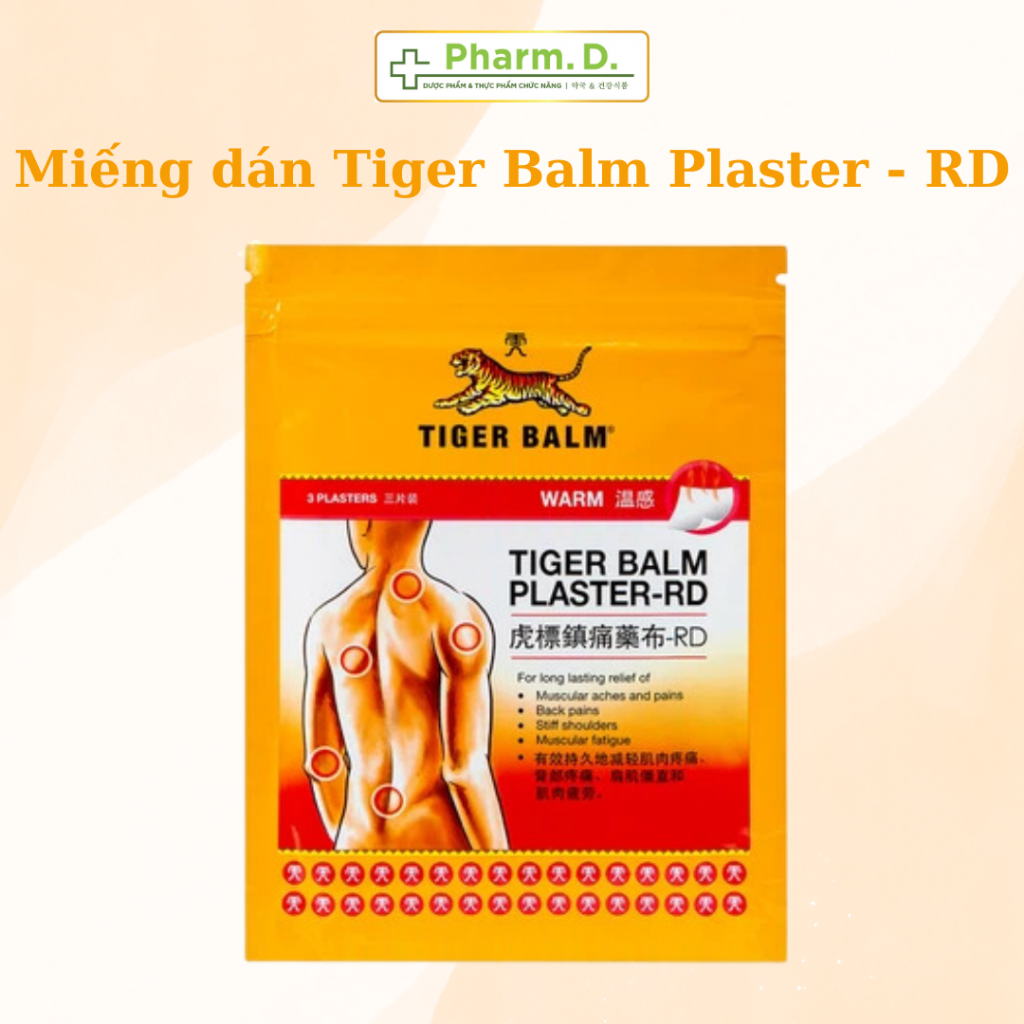 Miếng dán Tiger Balm Plaster RD Haw Par giảm mỏi cơ, đau và nhức cơ size (7cm x 10cm), (10cm x 14cm)