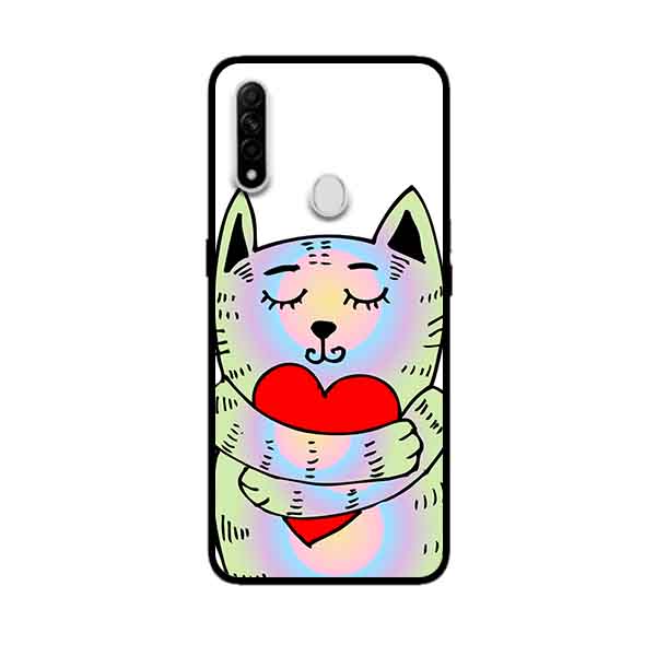 Ốp Lưng in cho Oppo A31 Mẫu Mèo Tim - Hàng Chính Hãng
