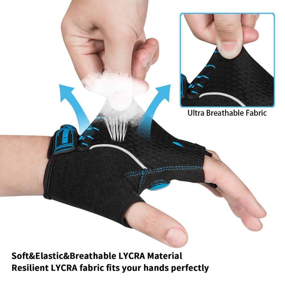 Moreok nylon nửa ngón tay chống sốc MTB xe đạp đạp xe đạp đạp xe đạp xe đạp xe đạp xe đạp găng tay cho nam giới cho nam giới phụ nữ Color: Red Size: XL