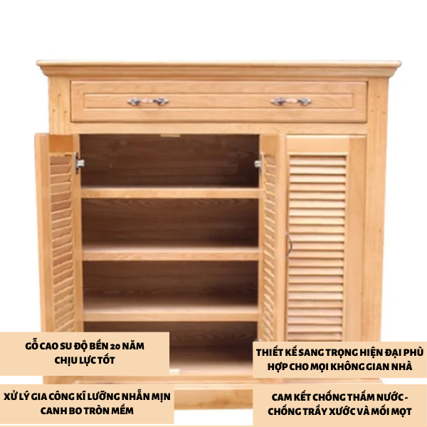 Tủ Giày Dép Ngang 1M Hiện Đại Chống Bụi Ở Cửa Nhà,Chung Cư,Ký Túc Xá Giá Kinh Tế Gỗ Cao Su Nhiều Tầng Để Lưu Trữ Đồ - Có 2 màu cho bạn lựa chọn