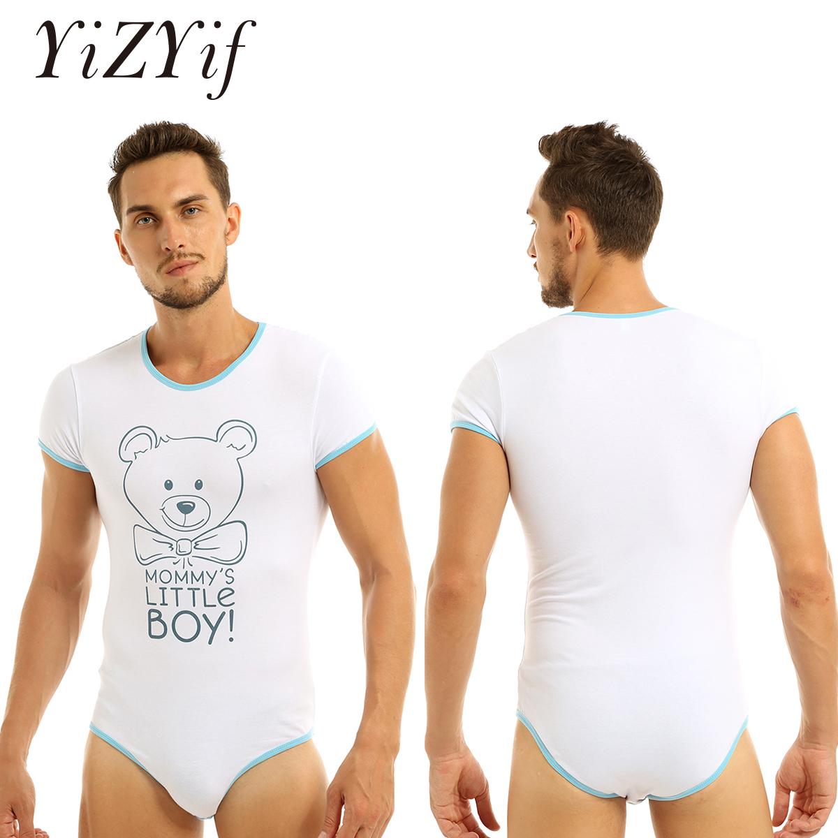 Nam Quần Âu Bodysuit Người Lớn Tã Cho Bé Yêu Bodysuit Mẹ Của Bé Trai In Hình Báo Chí Đáy Quần Leotard Romper Áo Liền Quần Bộ Đồ Ngủ