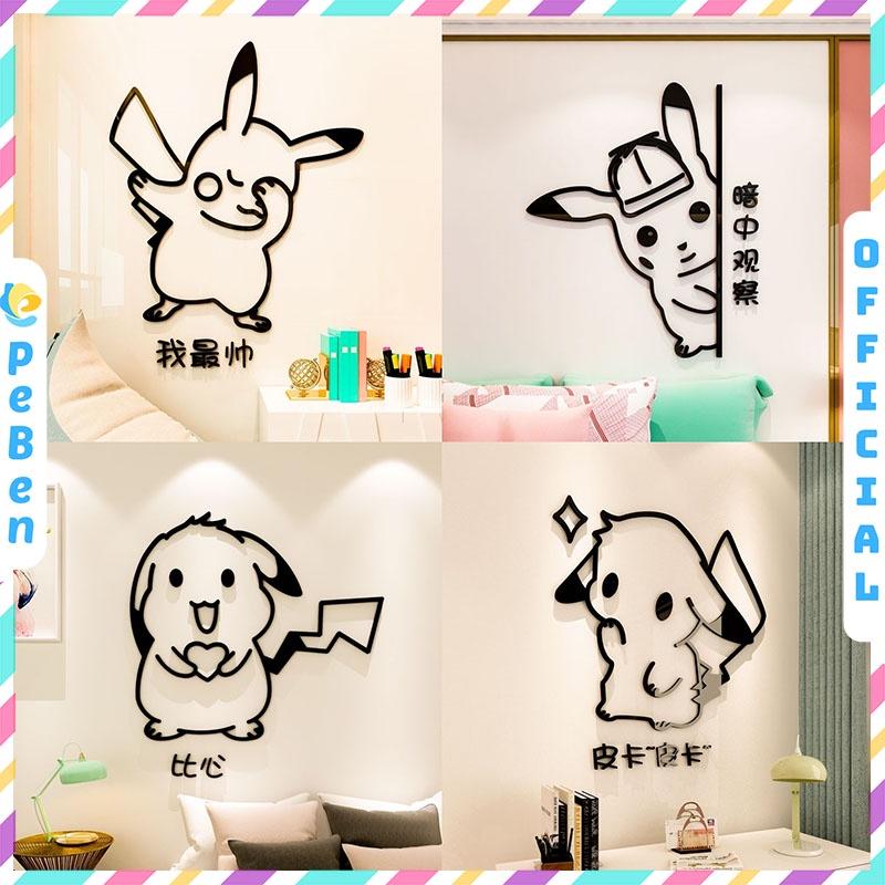 Tranh dán tường mica 3d decor khổ lớn hoạt hình trang trí dễ thương trang trí mầm non, mẫu giáo, phòng cho bé