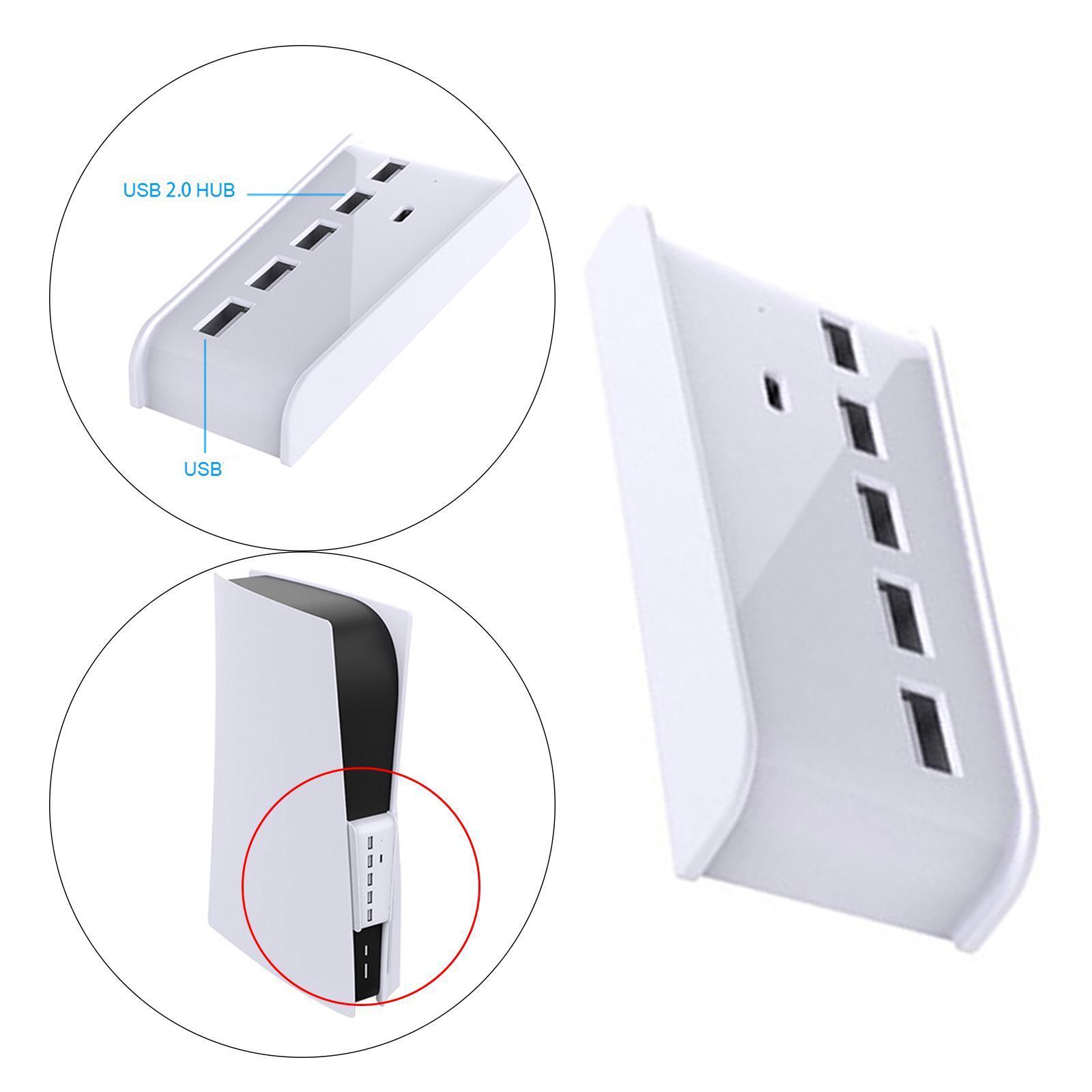 5 Port USB Hub for Game Console USB 2.0 Expansion Hub Splitter Adapter Parts