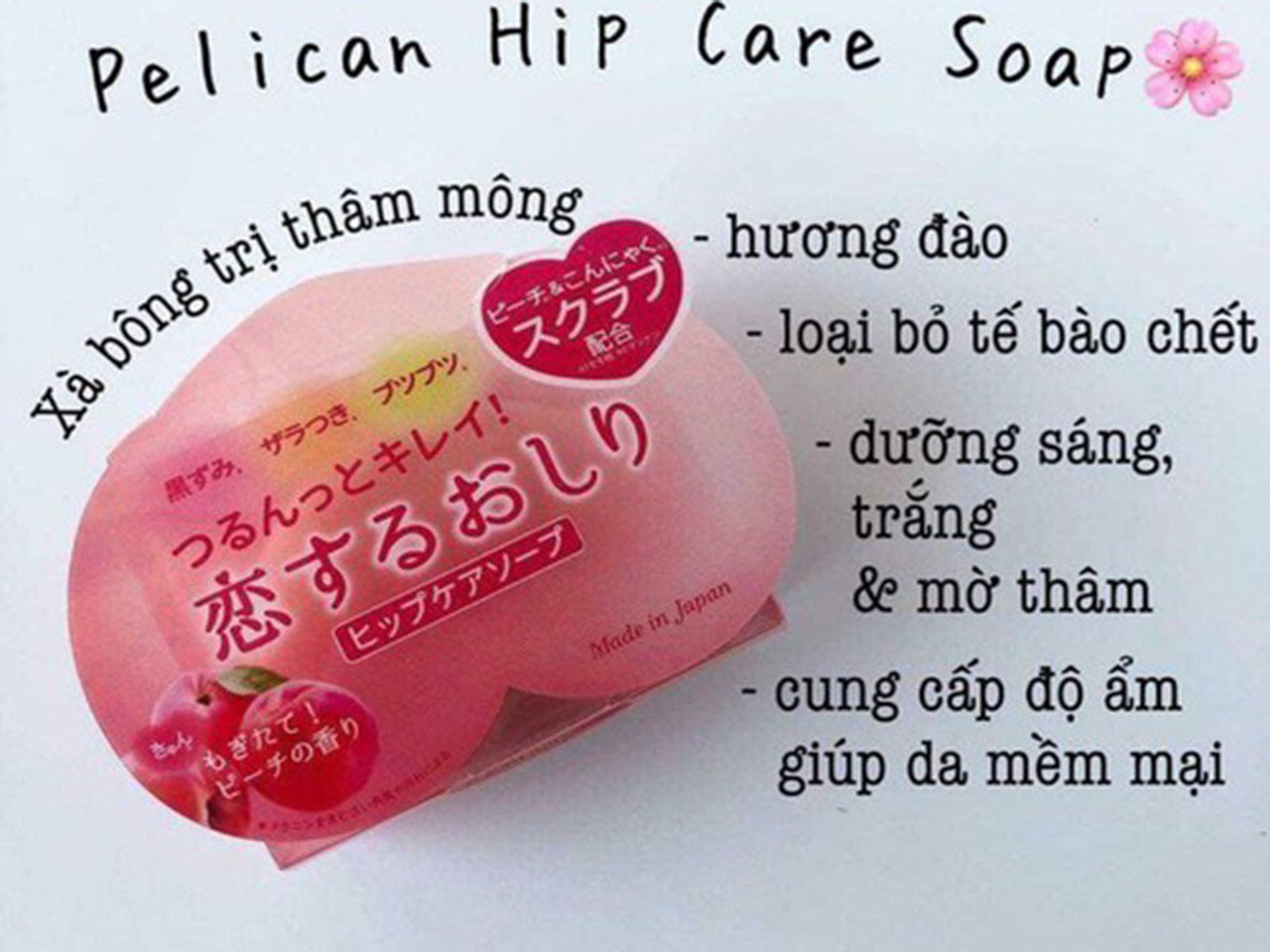 XÀ PHÒNG GIẢM THÂM MÔNG GIẢM MỤN DƯỠNG ẨM PELICAN FOR BACK CHUẨN HÀNG NHẬT