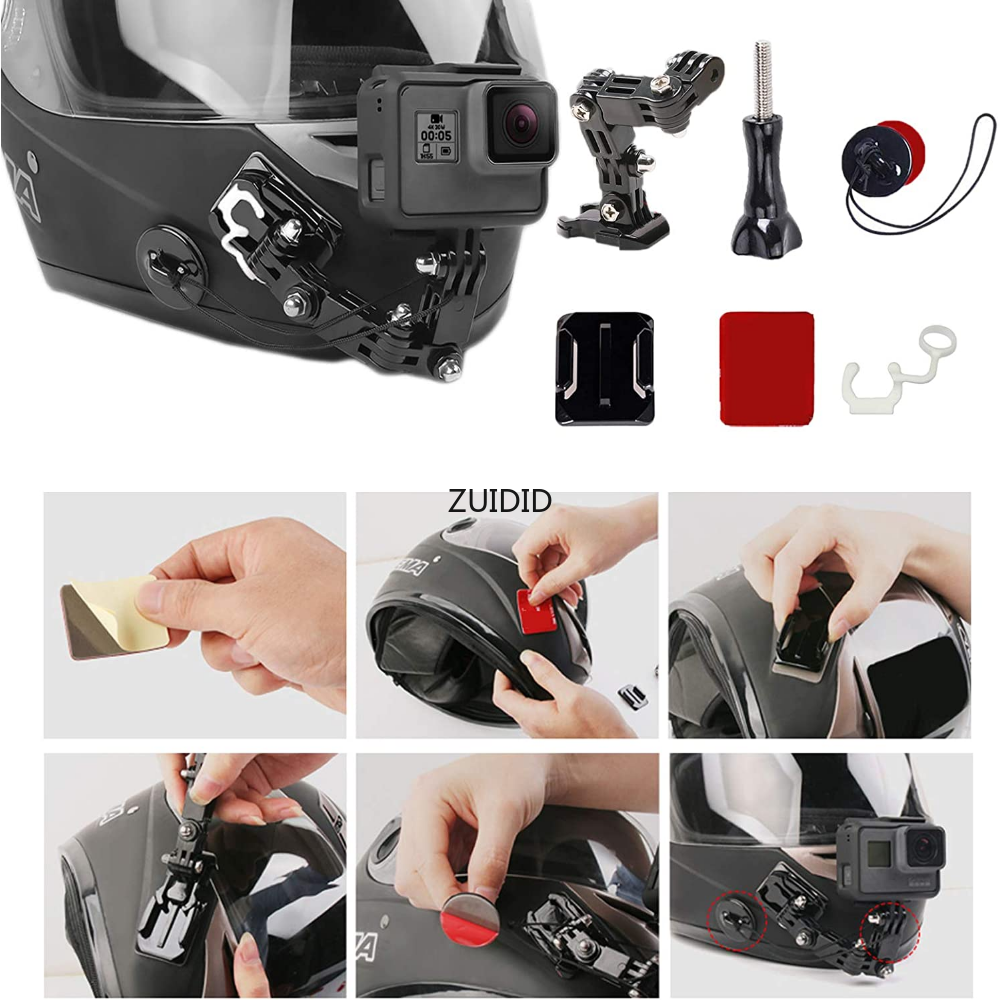 34in1 Mũ bảo hiểm xe máy cằm Mount Bộ dụng cụ cho GoPro Hero 10 9 8 7 6 5 Phụ kiện máy ảnh Osmo