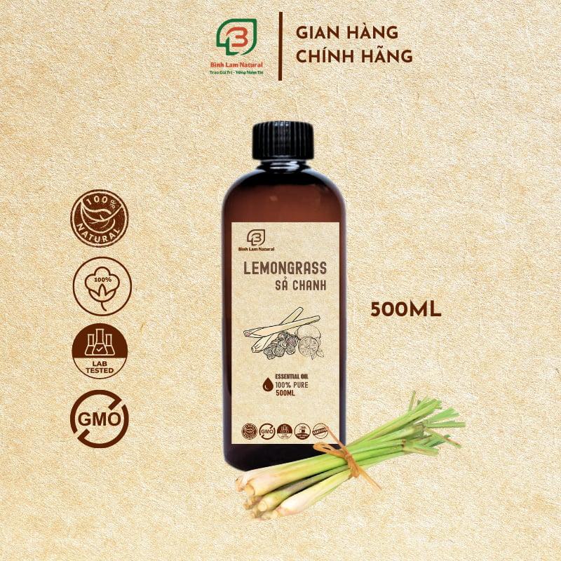 Tinh dầu sả chanh nguyên chất giải cảm, thơm phòng, kháng khuẩn, đuổi muỗi Bình Lam Natural 500ml