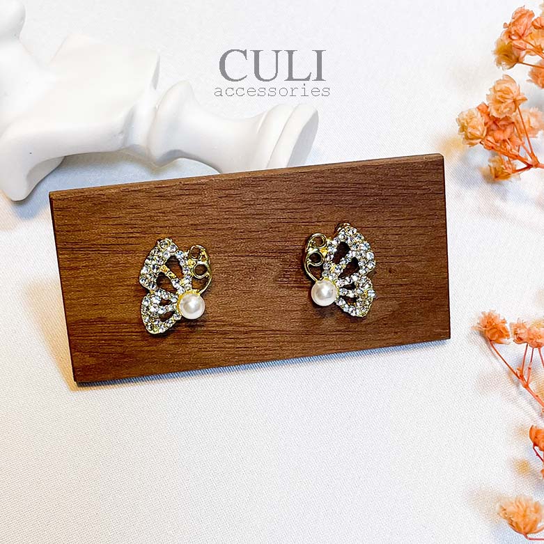 Khuyên tai, Bông tai thời trang nữ đính hạt trai nhân tạo HT614 - Culi accessories