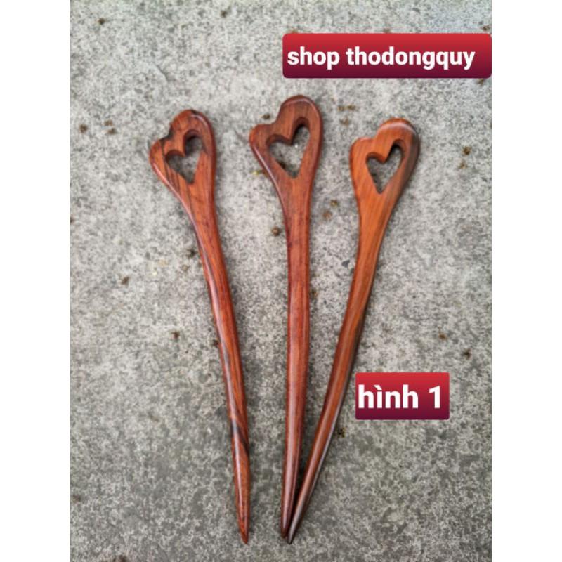 Châm cài tóc bằng gỗ hương ta phong cách cổ điển