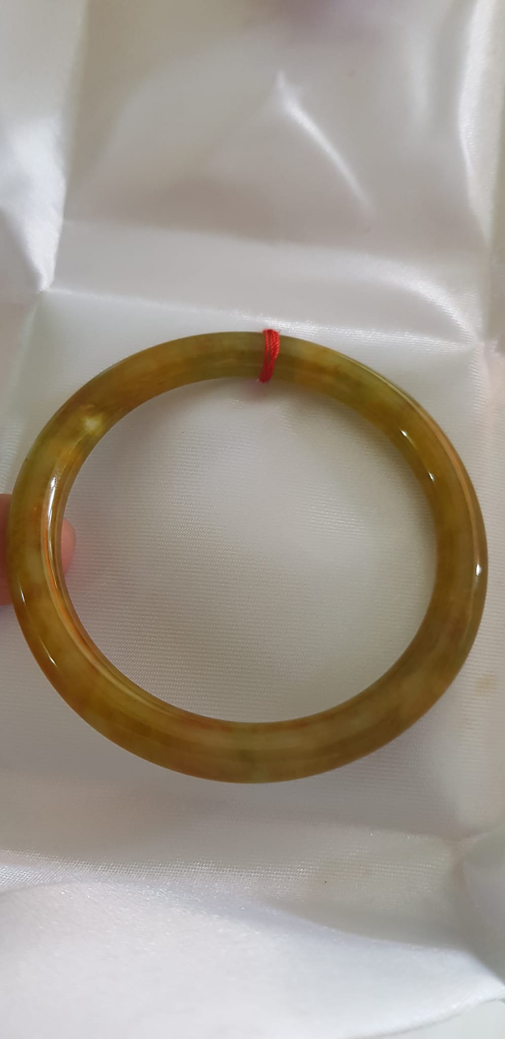 Vòng tay nữ đá Cẩm thạch Vàng Xanh Chanh nhẹ nhàng mới bóng đẹp lạ Ni 53mm x cọng 7mm Nữ 50kg - 55kg đeo món quà ý nghĩa dành cho các chị em ạ
