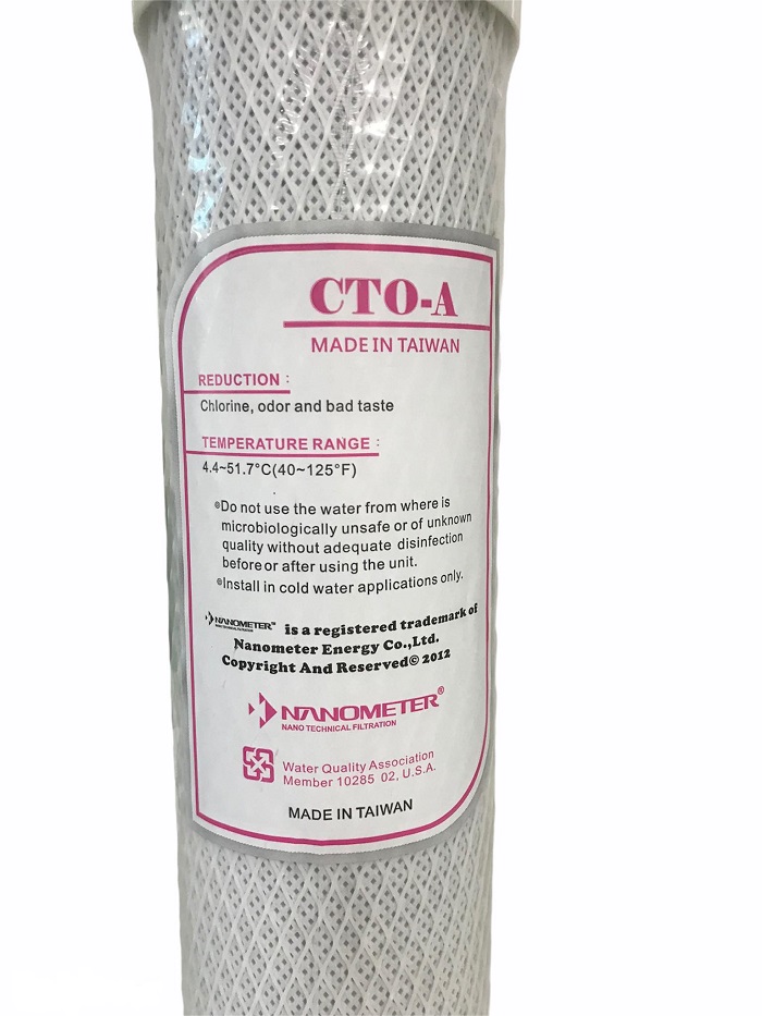 Lõi lọc than hoạt tính dạng nén CTO hàng chính hãng Nanometer nhập khẩu Đài Loan