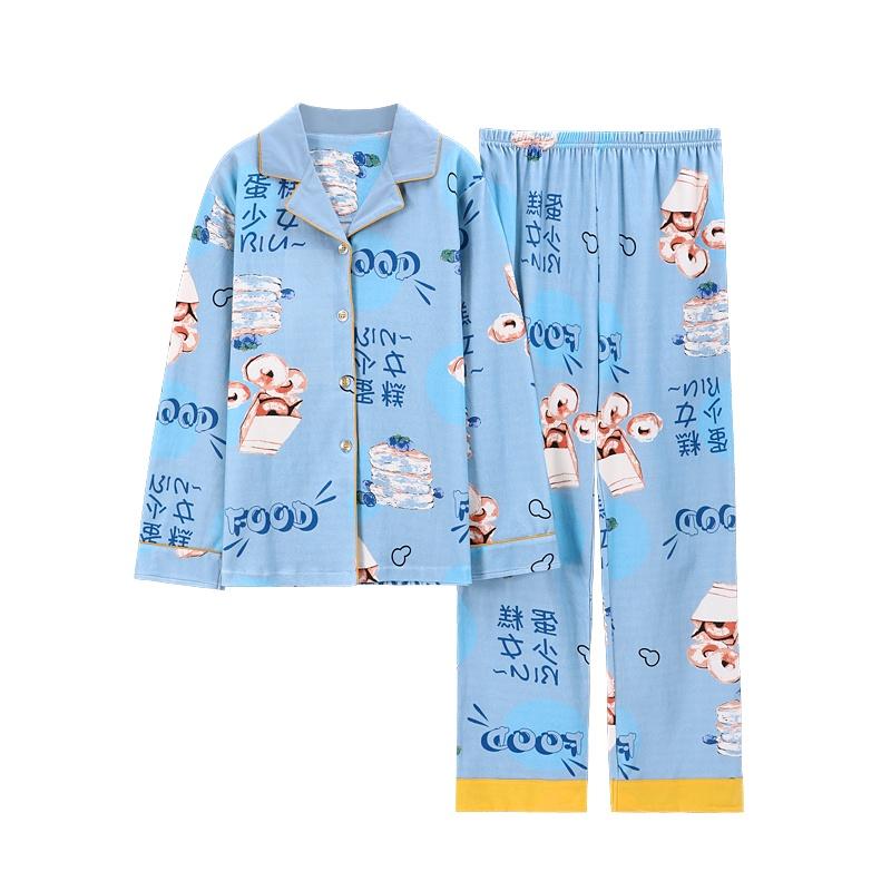 BỘ PYJAMA NỮ DÀI TAY COTTON MỀM MỊN, CAO CẤP, MÀU XANH MÁT DỊU, SIZE M-2XL