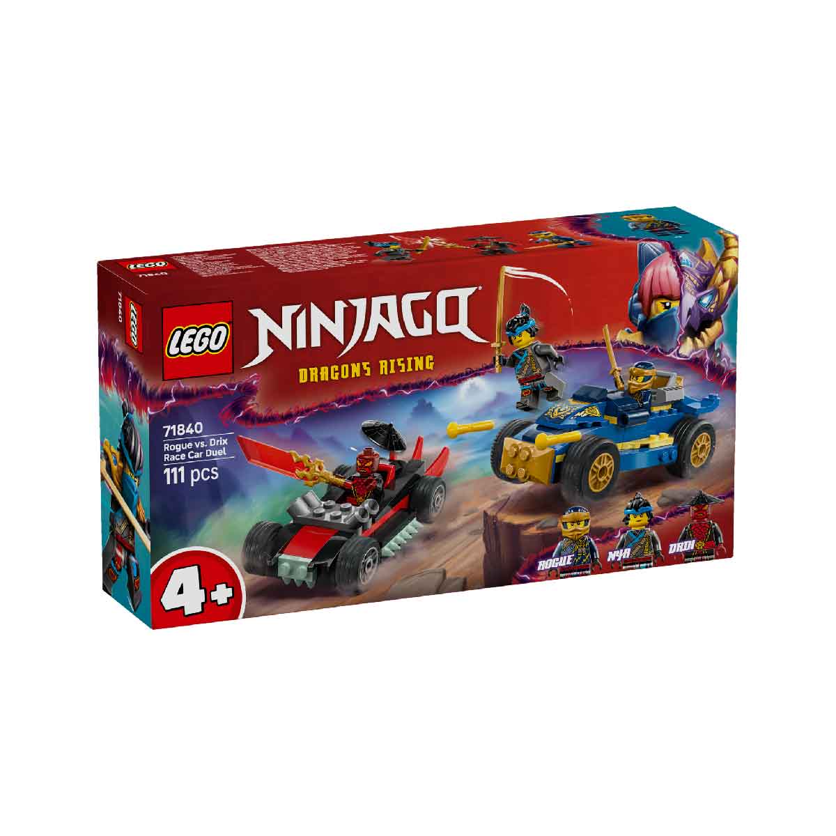 Đồ Chơi Lắp Ráp Rogue Vs. Drix: Trận Chiến Siêu Xe LEGO NINJAGO 71840 (111 chi tiết)