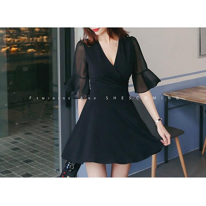 ĐẦM XÒE CỔ ĐẮP CHÉO CAO CẤP