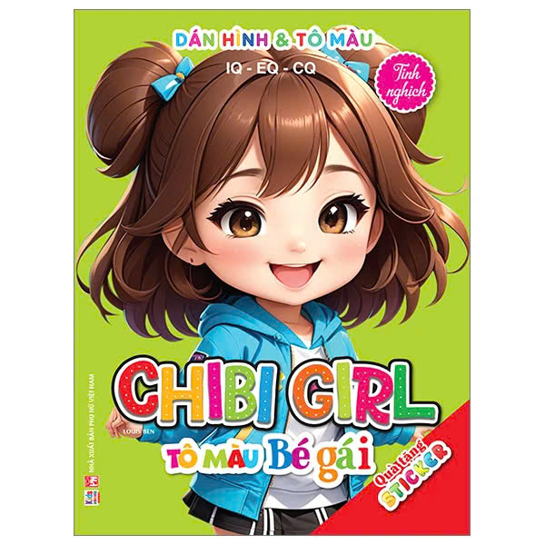 Dán Hình Và Tô Màu IQ-EQ-CQ - Chibi Girl - Tô Màu Bé Gái