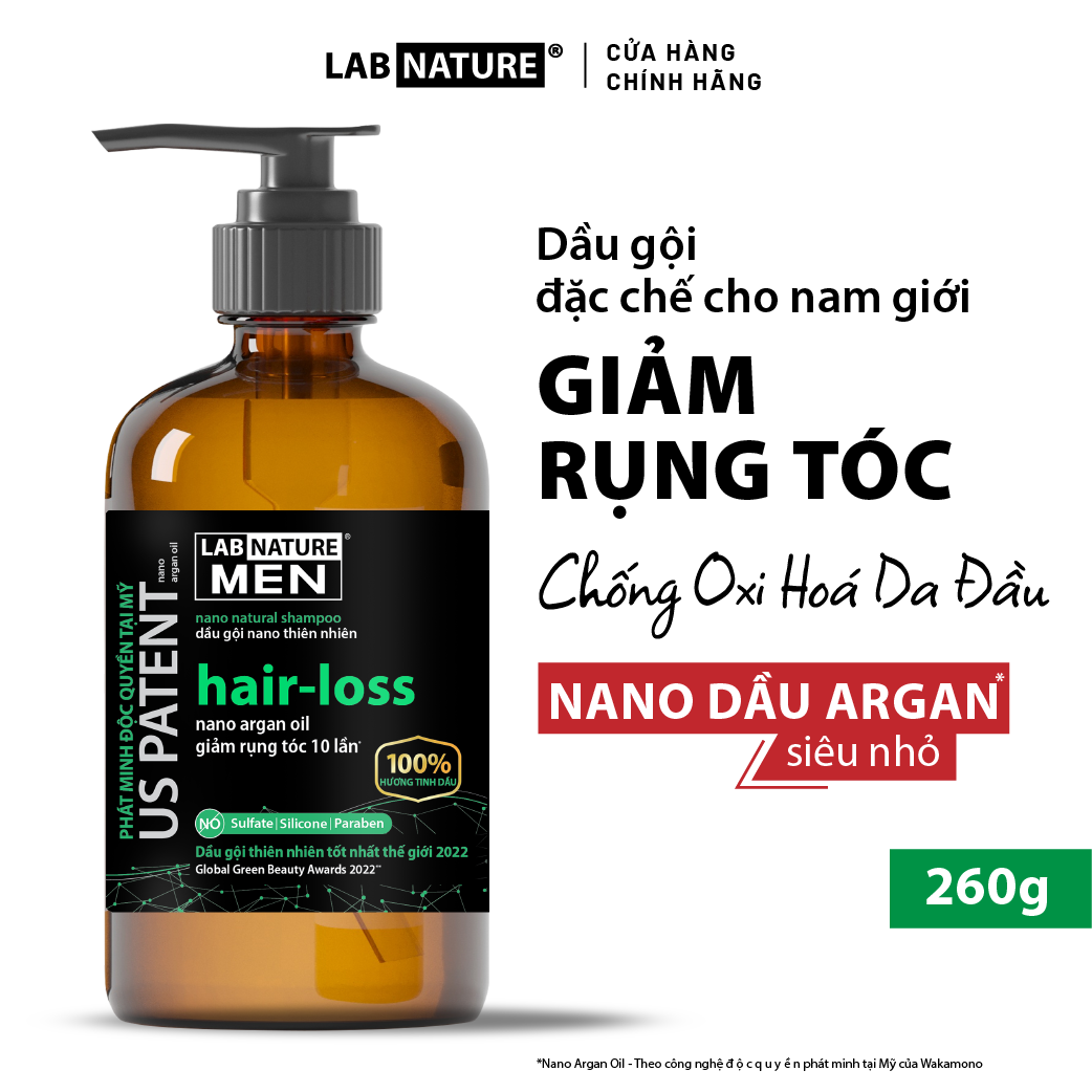 Dầu gội Lab Nature Men Hair-loss 260g - Công nghệ Nano Giảm Rụng Tóc 10 Lần