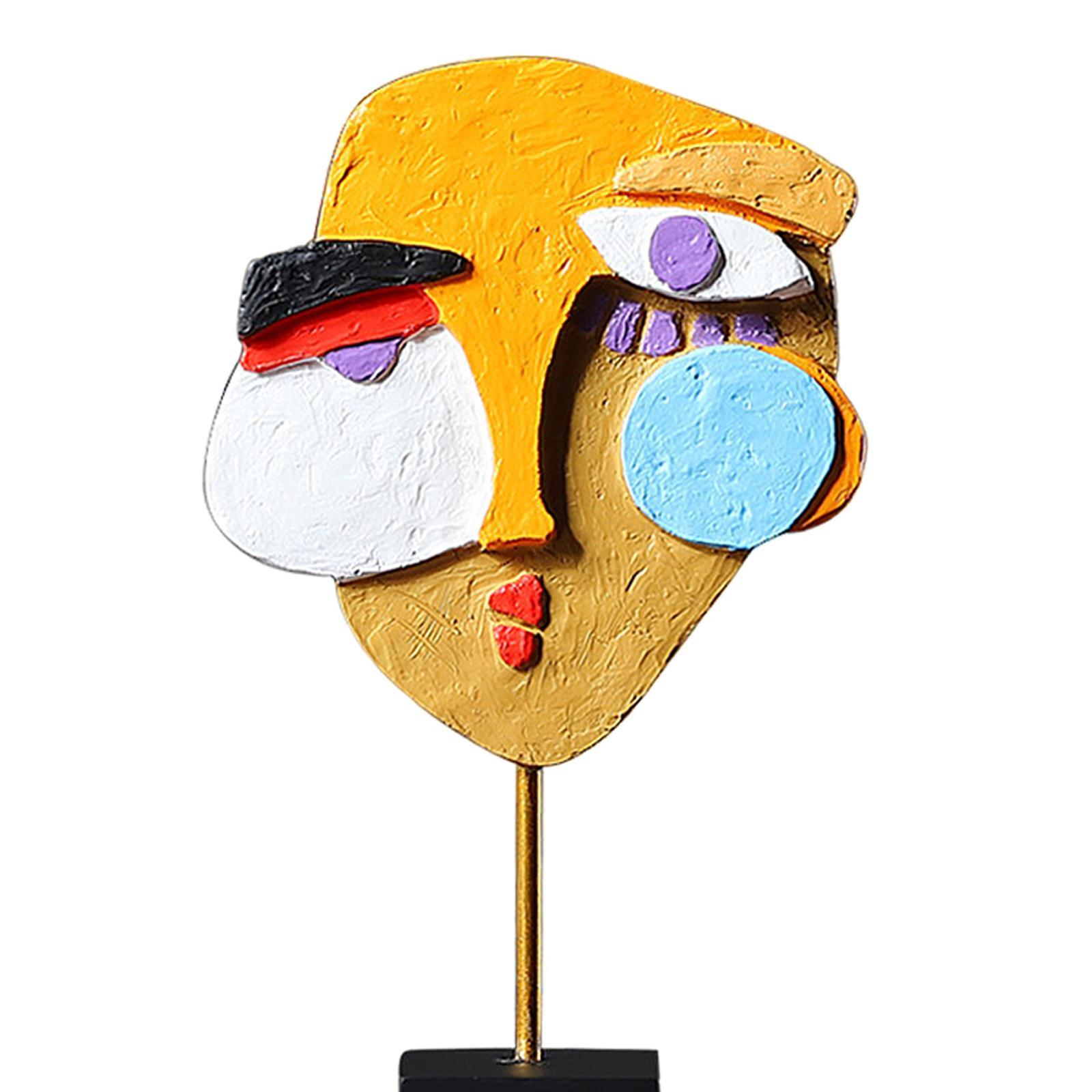 Abstract Face Sculpture Decorative Ornament Statue Tabletop Artwork A