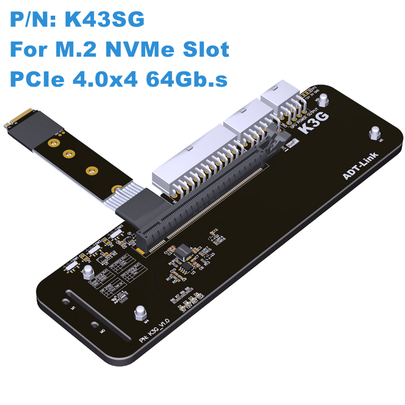 ADT R43SG 4.0 M.2 NVMe Sang PCIe 3.0 / 4.0 X16 GPU PCI-E 16x Sang M.2 Bộ Chuyển Đổi Cáp Nối Dài Khóa M eGPU Cho NUC/ITX/STX/Máy Tính Xách Tay