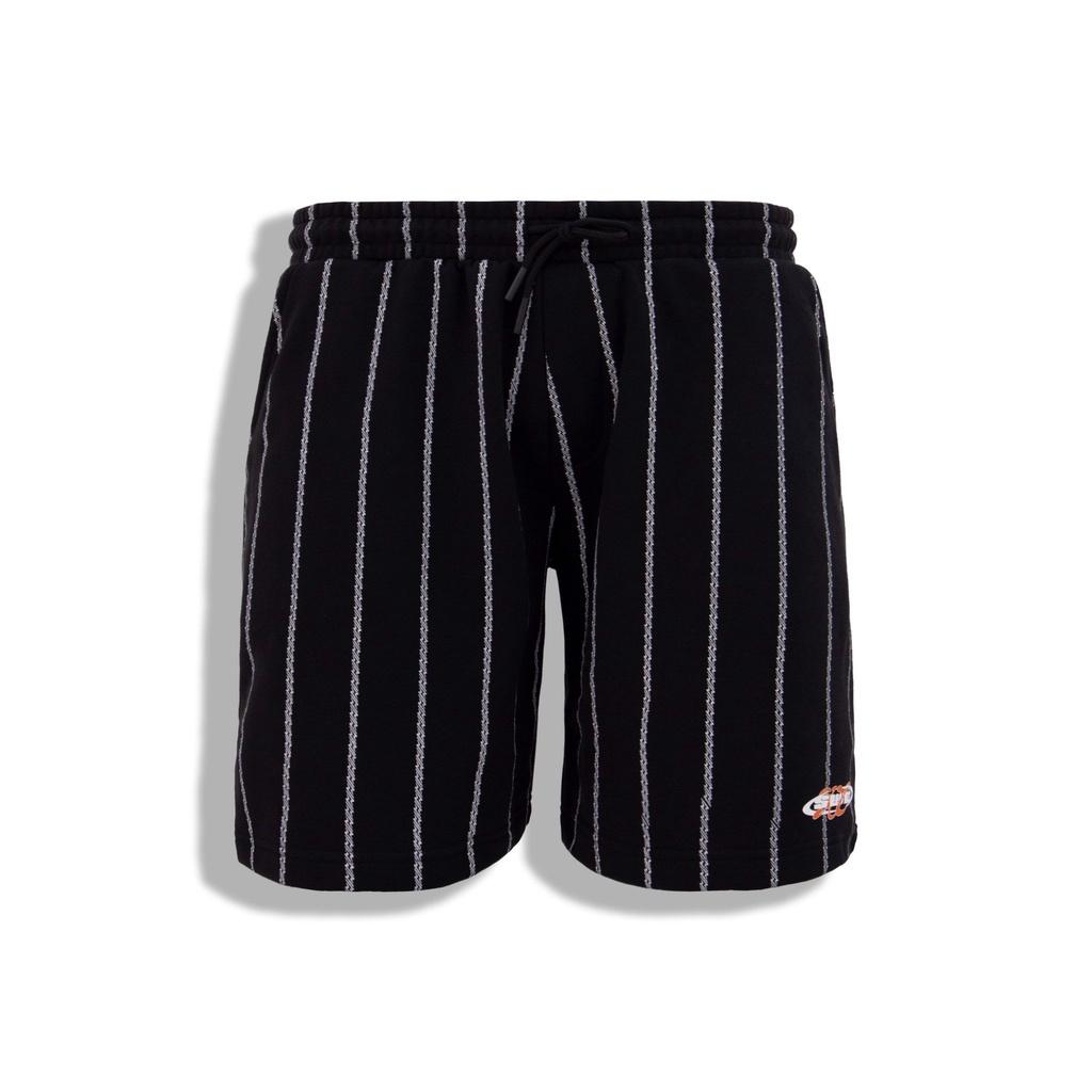 Quần đùi nam SWE STRIPED SWEATSHORTS - Black họa tiết kẻ sọc cá tính