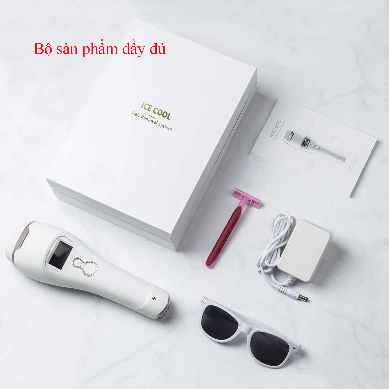 Máy wax lông, triệt lông vĩnh viễn Laser IPL làm lạnh da, không gây bỏng rát Nhật Bản