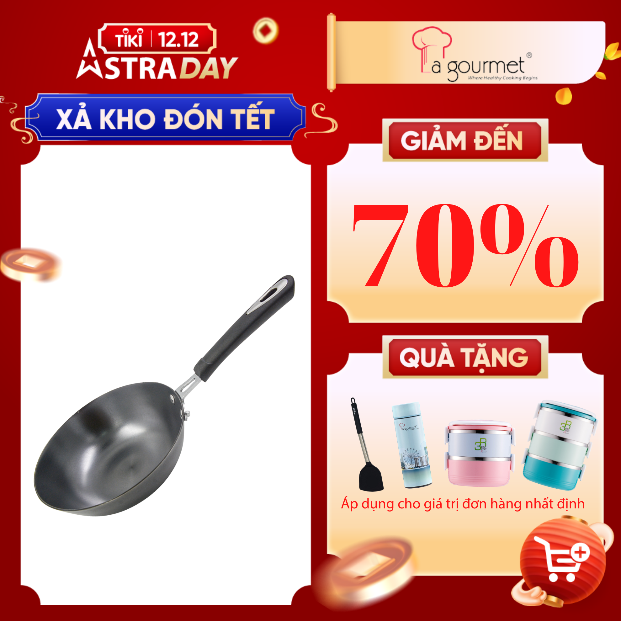 Chảo gang đúc công nghệ mới La gourmet Nitrigan™ 20cm lòng sâu - 367532 (tốt cho sức khỏe, siêu bền)