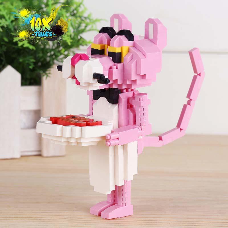 Đồ chơi Lego 3D báo hồng dễ thương có khớp tay mô hình lắp ráp pink panther quà tặng sinh nhật, quà tặng bạn trai bạn gái