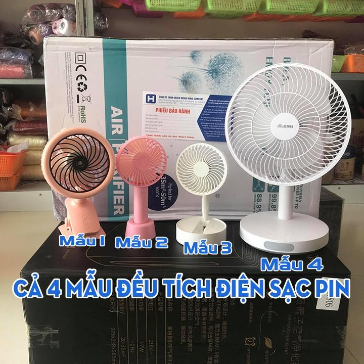 Quạt Tích Điện Để Bàn Mini Phun Sương