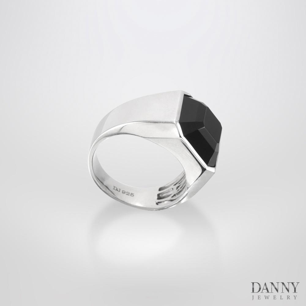 Nhẫn Nam Danny Jewelry Bạc 925 Đính Đá Onyx Xi Rhodium N0001