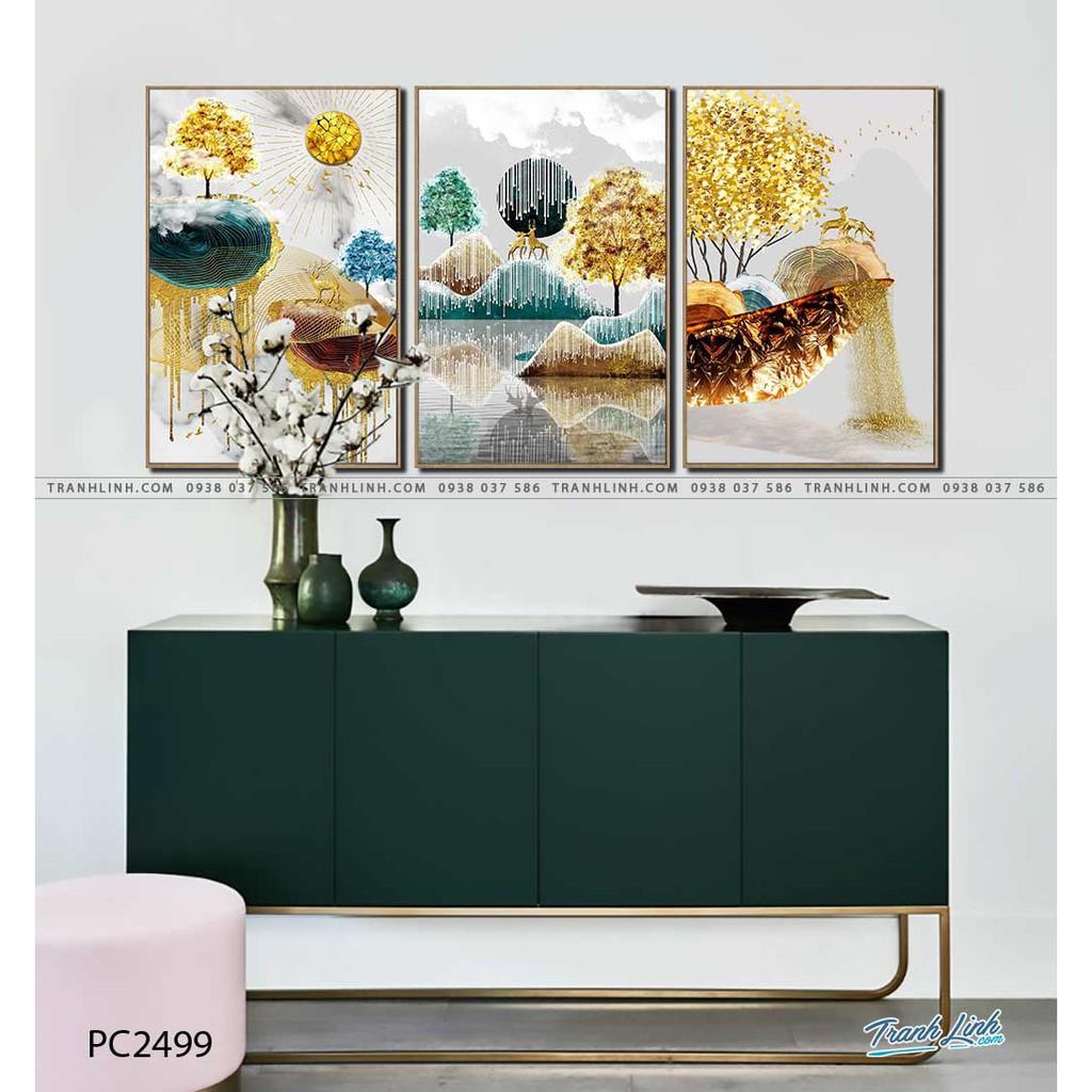 Bộ 3 Tranh Canvas Phong Cảnh Trừu Tượng