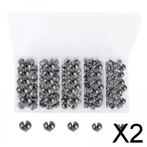 2x100/120Pcs Fishing Sinker Lead Split Shot Sinker Lead Weight Tackles 120pcs