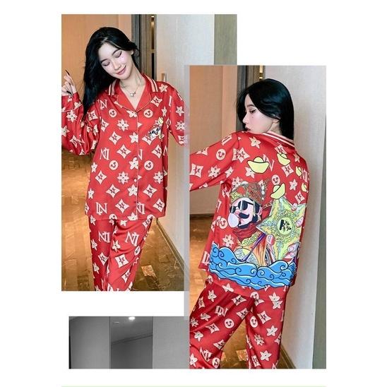 PYJAMA HOẠ TIẾT EO VÌ THẦN TÀI CAO CẤP