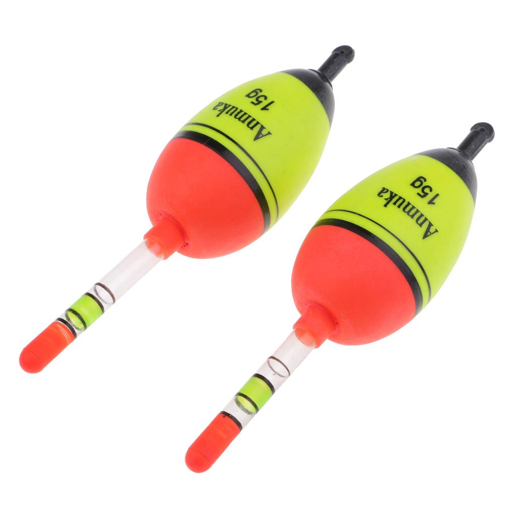 2x2pcs Luminous Fishing Float Vertical Rock Fishing Buoy Plastic Bobber 15g