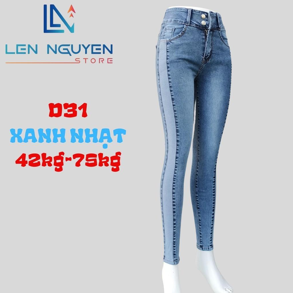 D31_Quần jean nữ, dài, lưng cao, quần bò nữ dáng ôm, quần rin nữ có big size, cho 42kg đến 75kg,LEN NGUYEN STORE - Xám