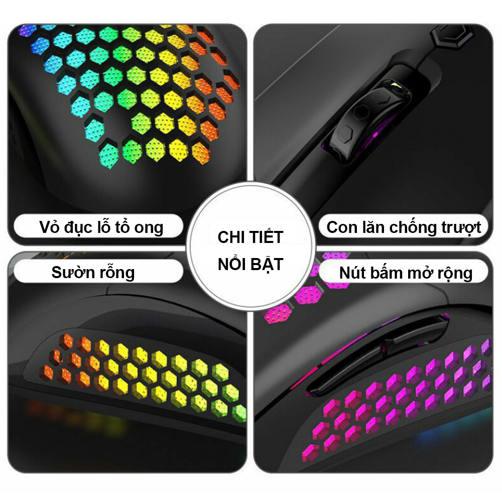 Chuột Máy Tính Gaming Có Dây POERMAX D110 DPI 4 Mức Tối Đa 4800- Hàng Chính Hãng