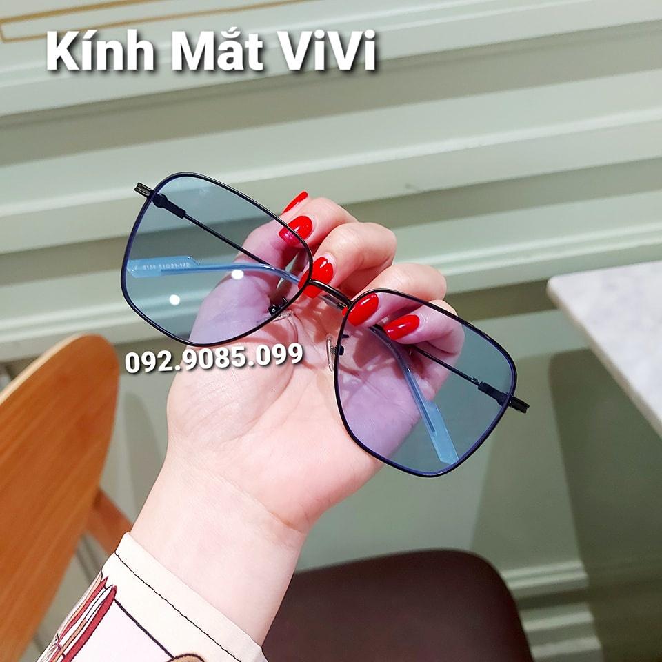 Kính mát nam nữ mắt vuông vát cạnh kim loại chống UV màu sắc thời trang VIVIEYEWEAR OF5159