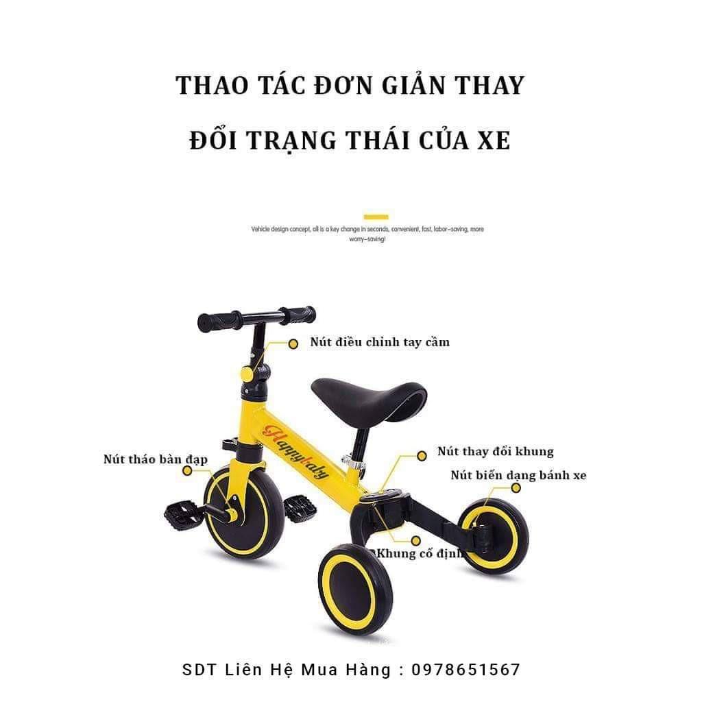 Xe Cân Bằng Happy Baby Kiêm Xe Đạp 3 Bánh Và Xe Chòi Chân